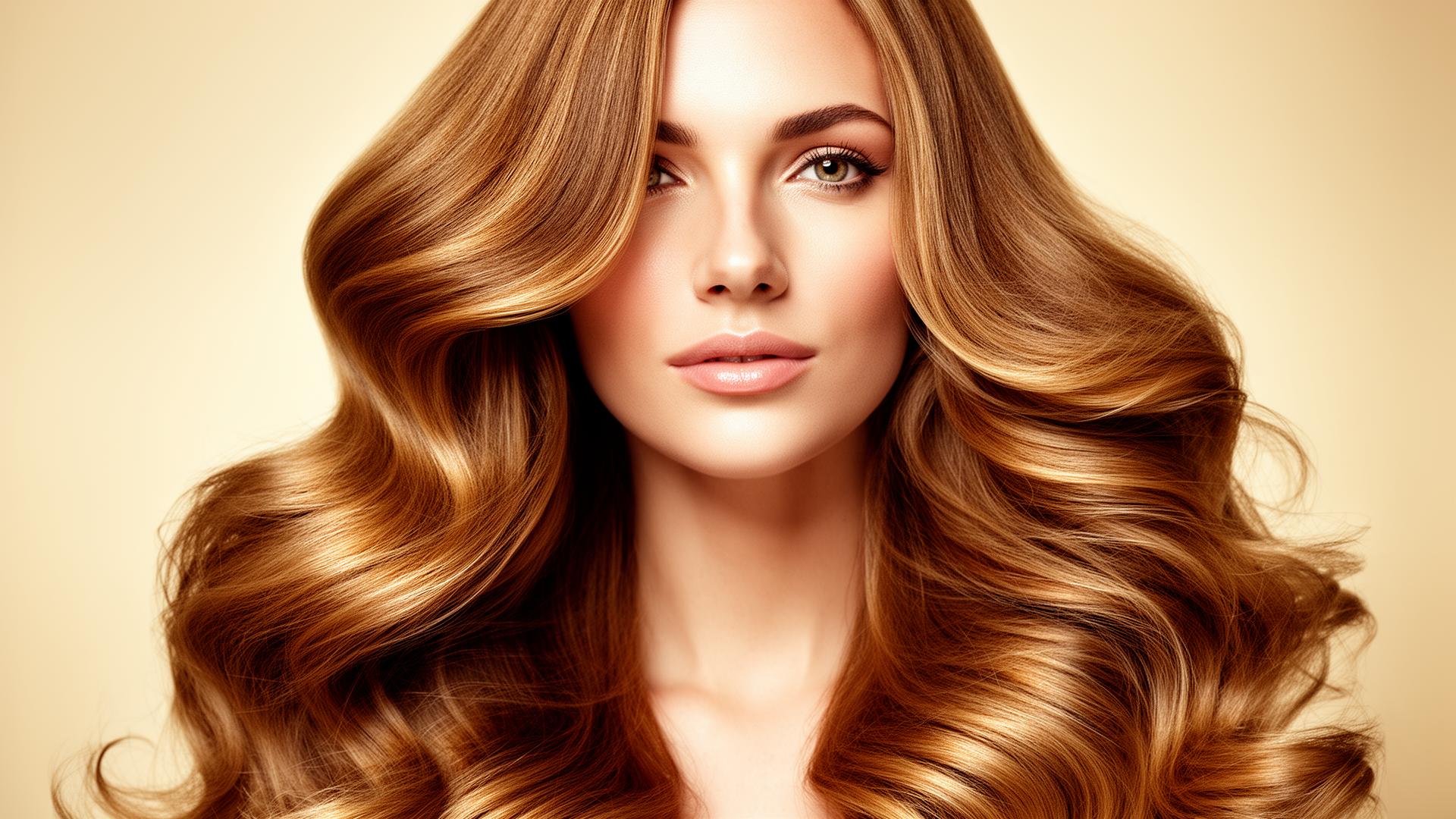 Frau mit langem, voluminösem Haar mit Premium Extensions